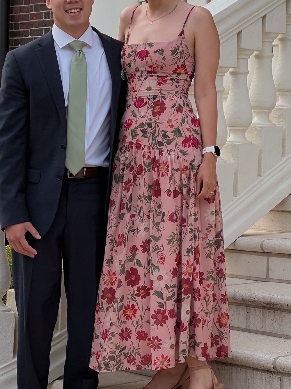 Monday Muse Drop Waist Maxi Dress Floral Red